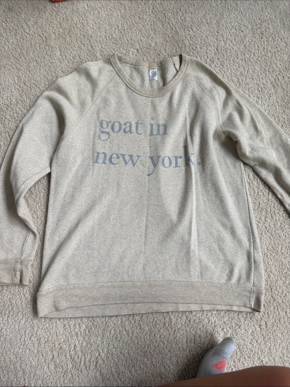 Goat in New York Cream Crewneck Sweater